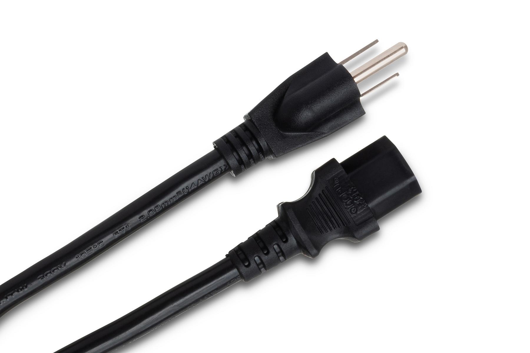 Hosa Power Cord IEC C13 to NEMA 5-15P, 14 AWG