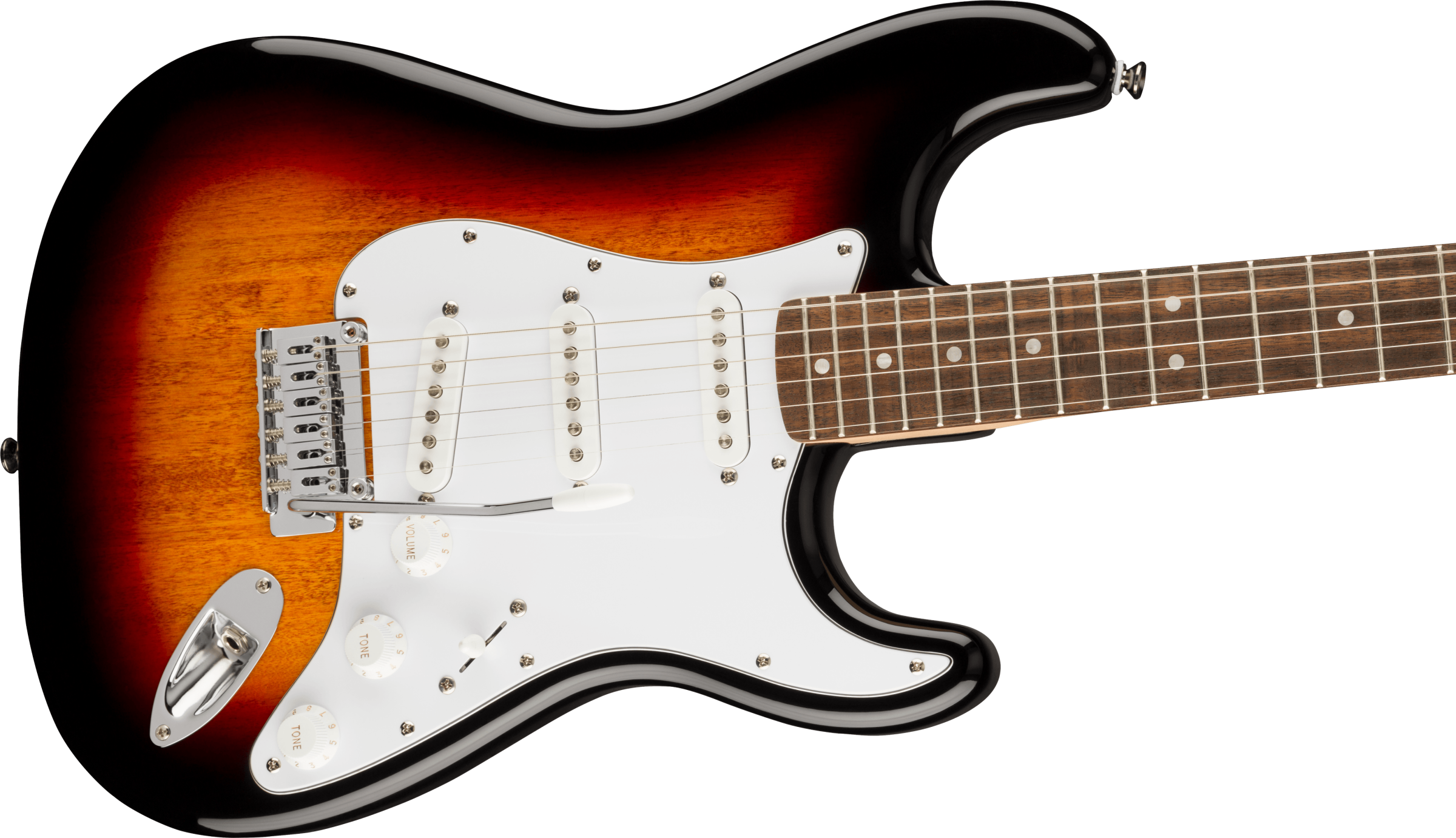 Squier Affinity Series® Stratocaster, Laurel Fingerboard, White Pickguard, 3-Color Sunburst