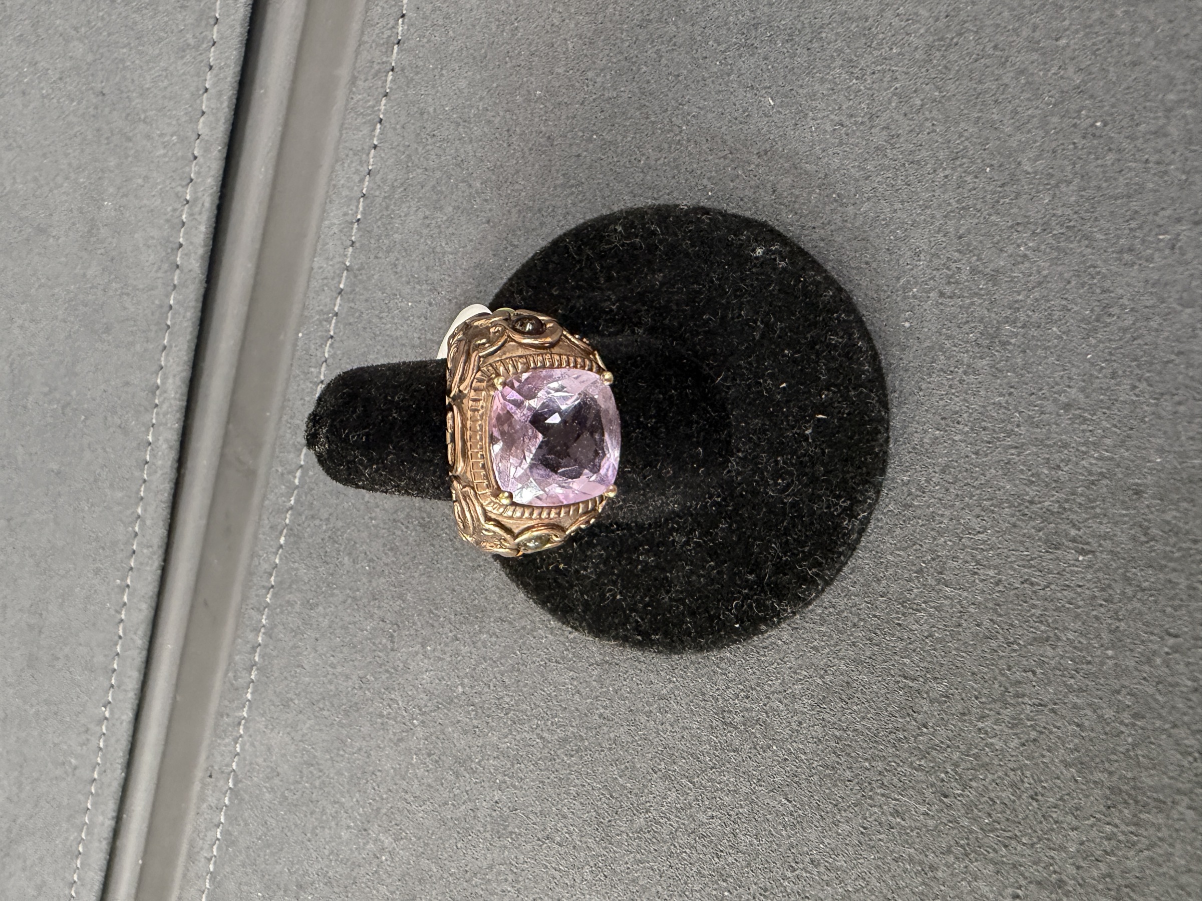 14k Rose Gold Ring with Multicolored Gemstones