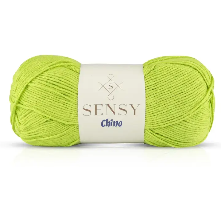 Sensy Chino Soft Cotton Yarn, 3.5 oz, 360 Yards, Gauge 2 Fine- Pistachio Green