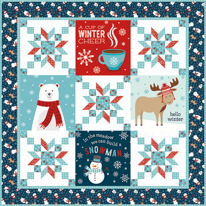 Riley Blake A Perfect Winter - Winter Cheer Panel Quilt Kit 60 x 60