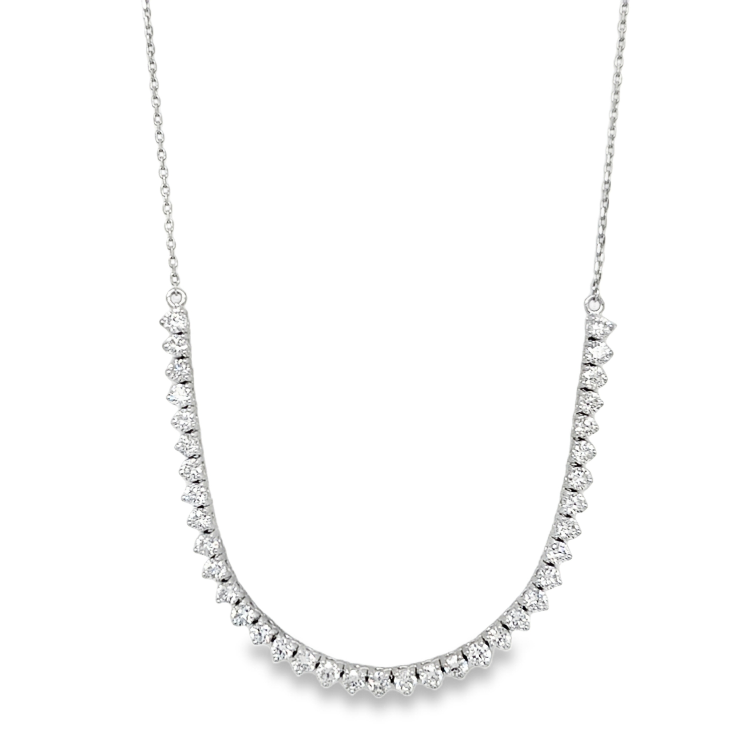 14KW 5.1 G 2.59 CT 7 PTS DIA HALF TENNIS NECKLACE 