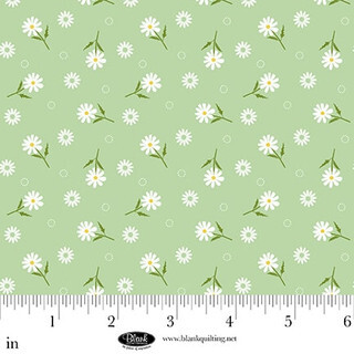Daisies With Circles of Dots: Light Green - The Bright Side || Blank Quilting Corp