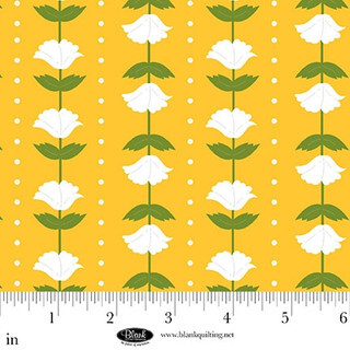 Flower and Polka Dot Stripe: Yellow - The Bright Side || Blank Quilting Corp  