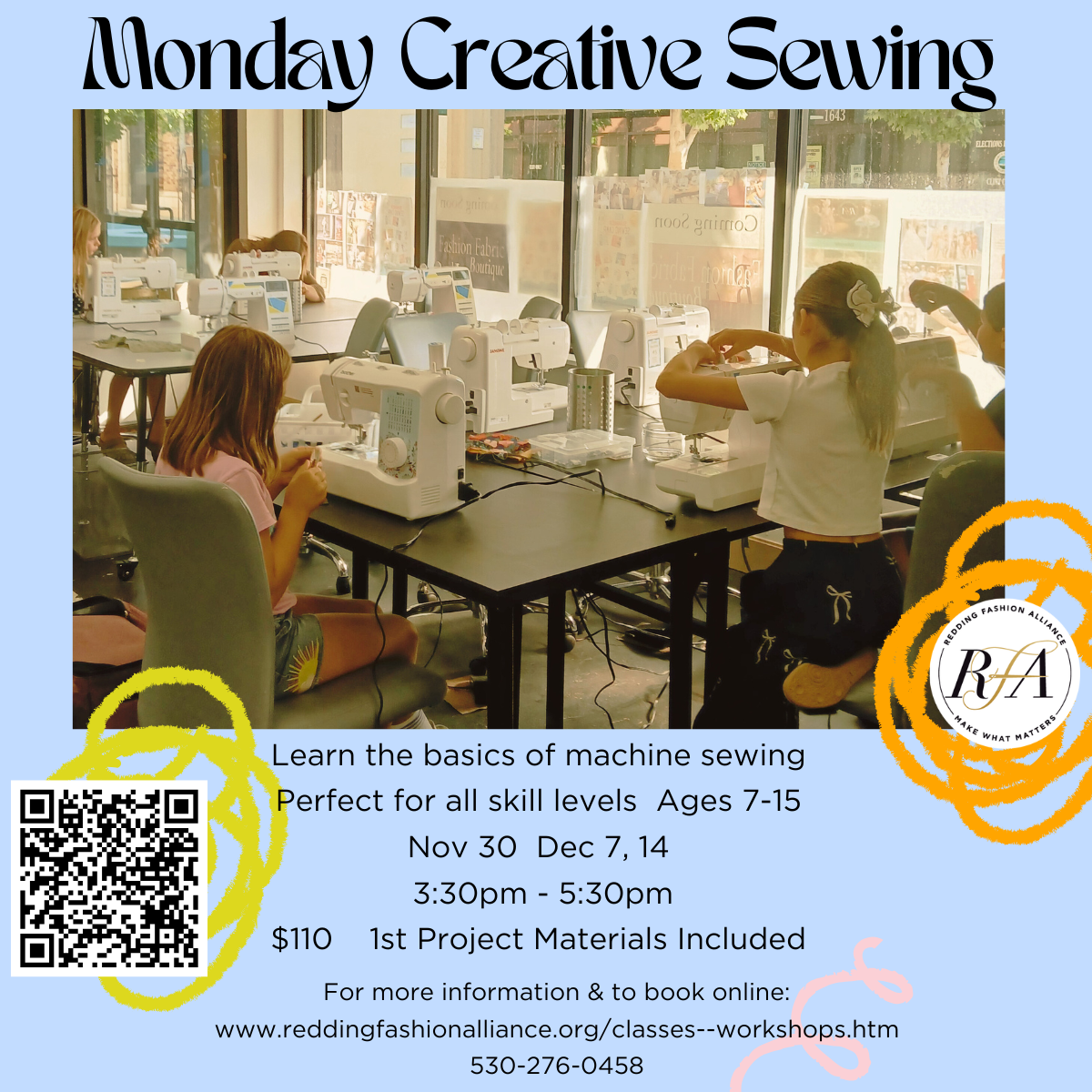 Monday Creative Sewing - Nov 30  Dec 7, 14