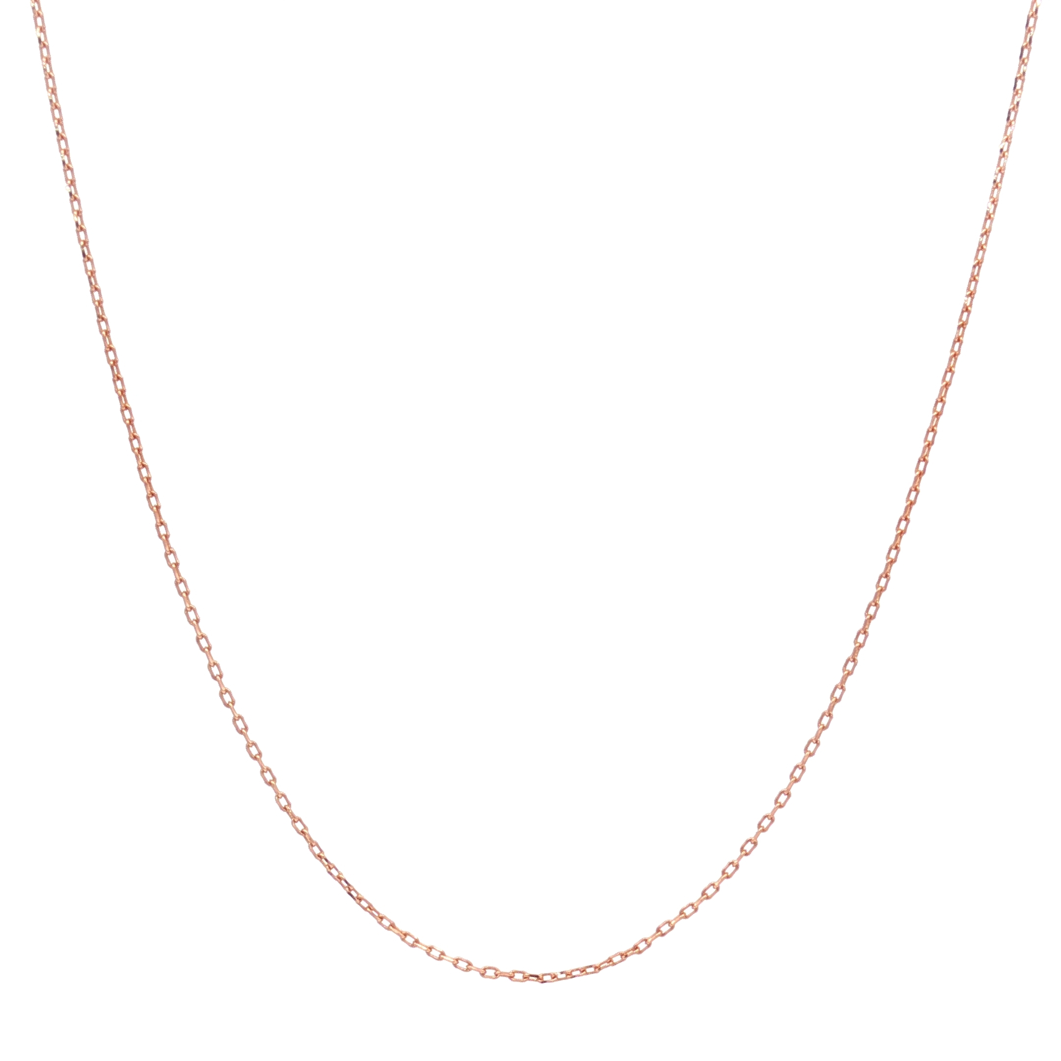 14K Rose Gold Cable Link Chain , 20 ( Adjustable at 19 or 18)