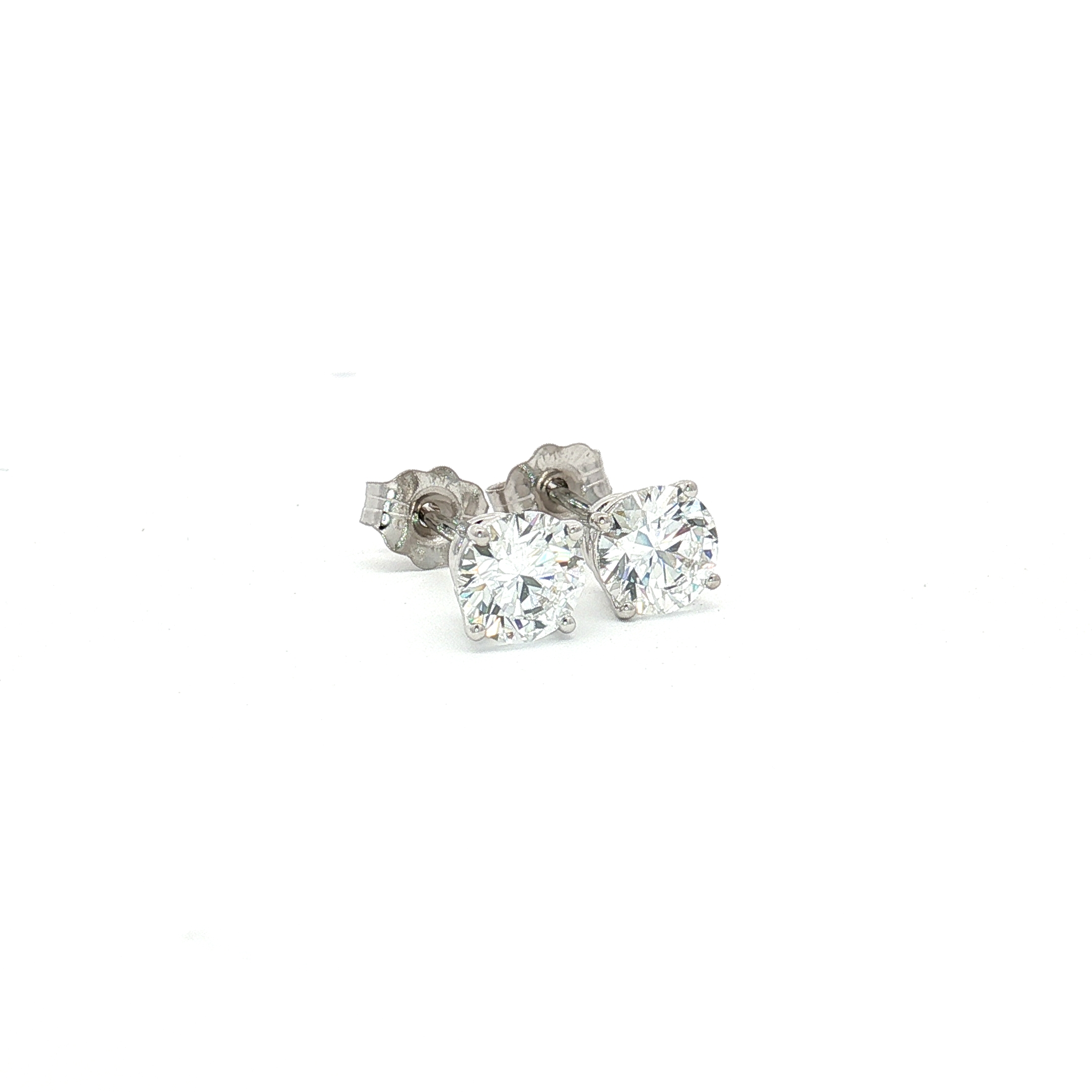 14K White Gold 1.00ct Lab-Grown Diamond Studs, ( Size 5mm )