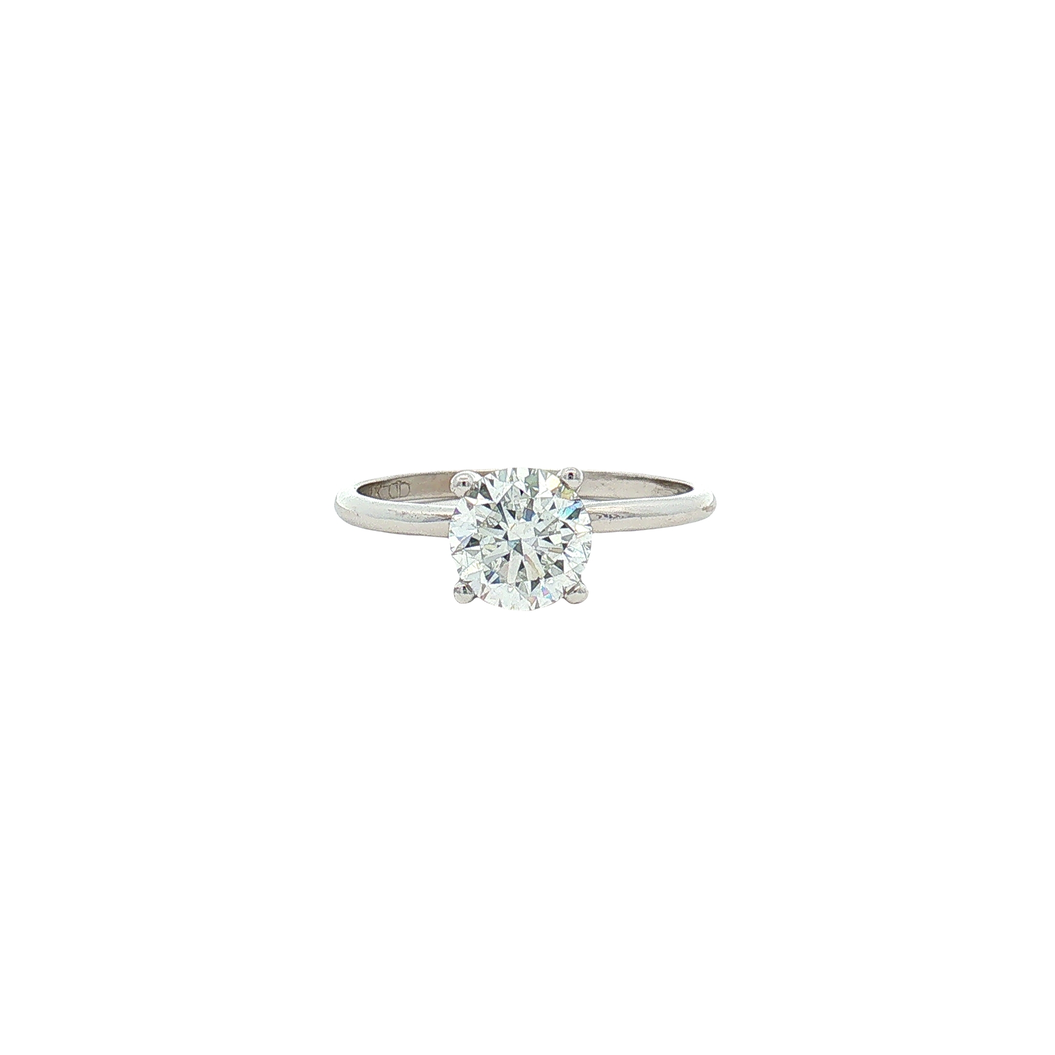 14K White Gold Hidden Halo Ring Featuring a 1.00 CT Round-Cut Lab-Grown Diamond Center Stone, Size 6