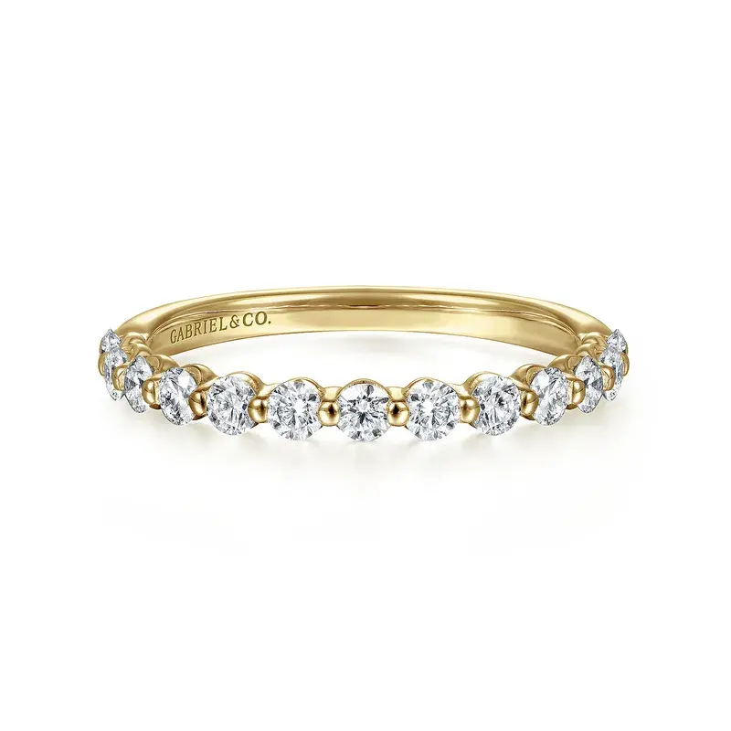 14K Yellow Gold 0.50 Diamond Stackable Ladies Ring, Size 6.5