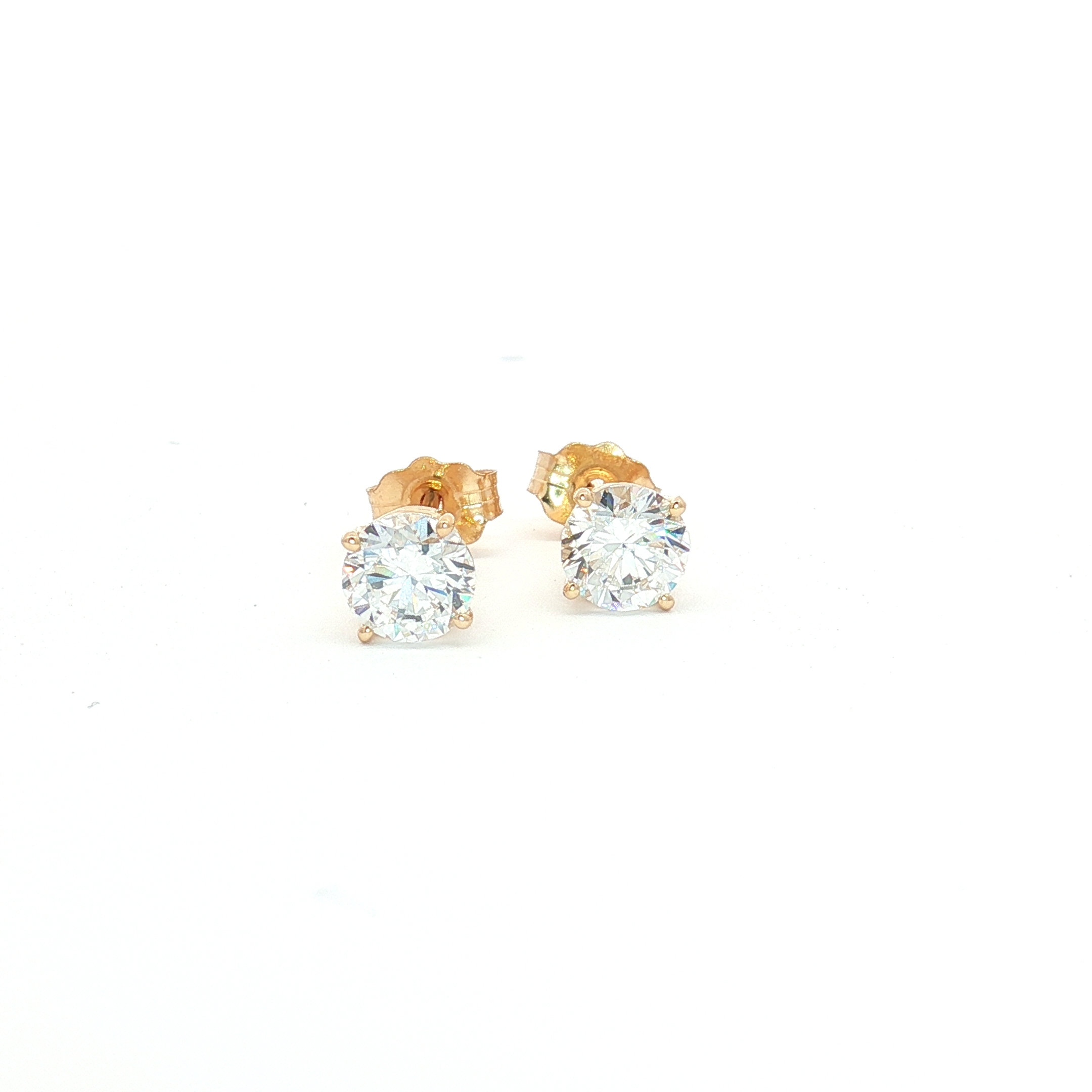 14K Yellow Gold 1.00ct Lab-Grown Diamond Studs, ( Size 5mm )