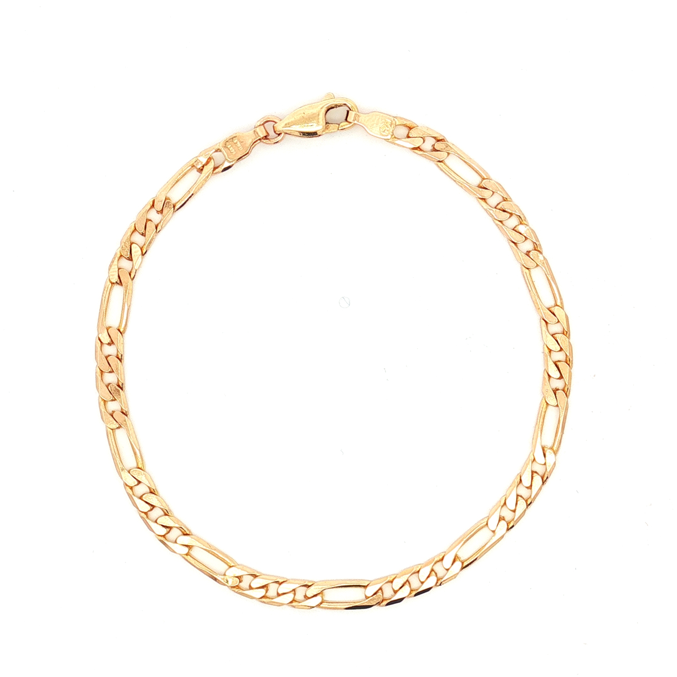 14K Yellow Gold 3.9mm Figaro Link Bracelet, Size 7.75