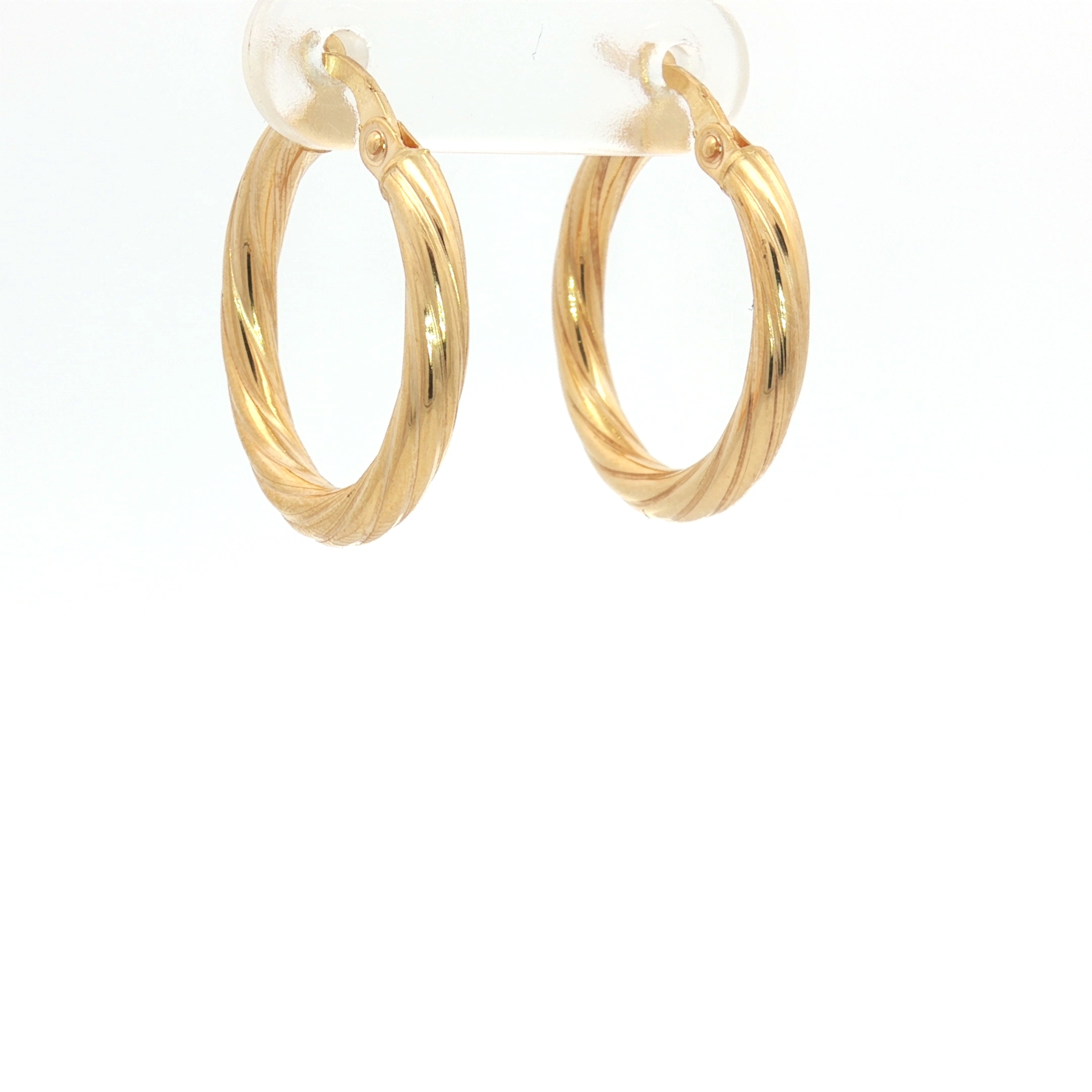 14K Yellow Gold Double Intertwined Hoops, Small Size ( Round 19.9mm )