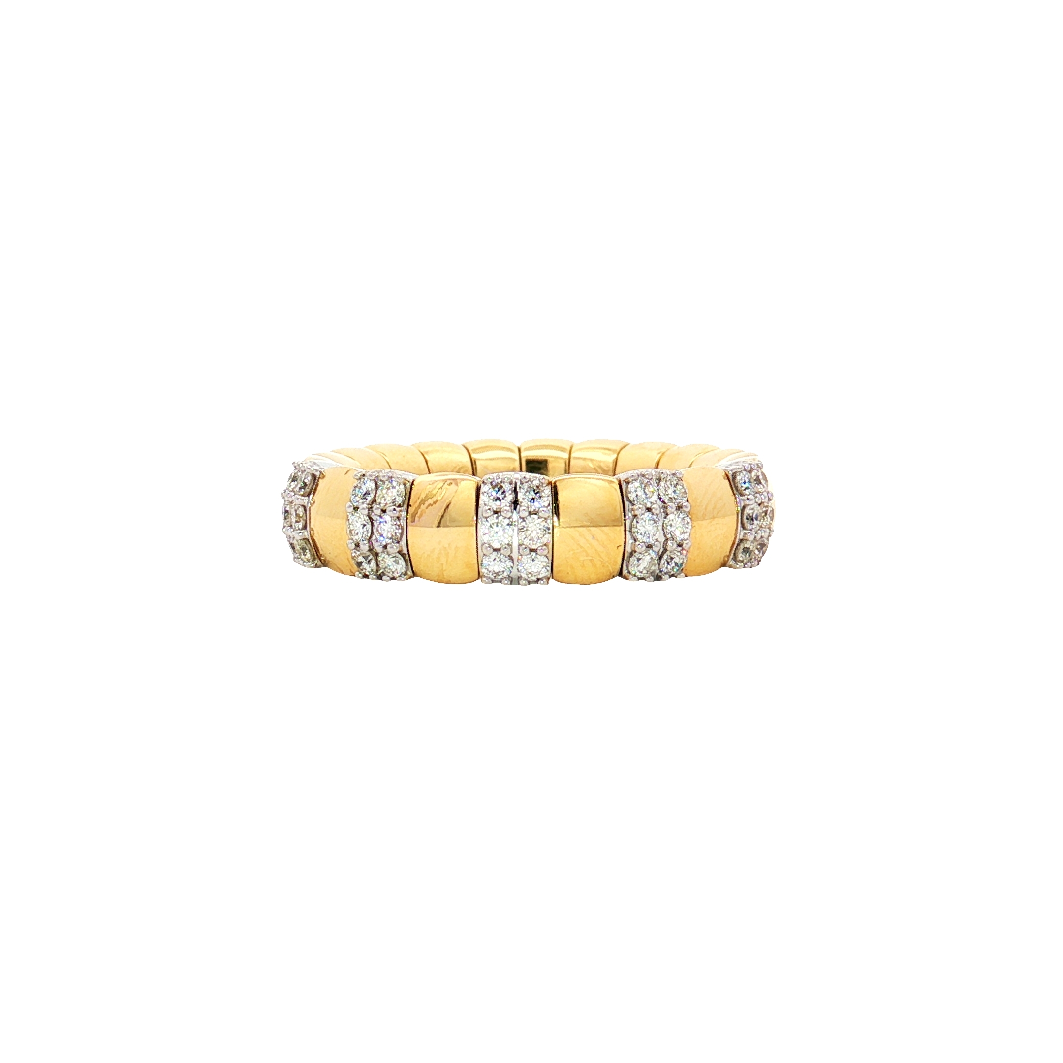 14K Yellow & White Gold Adjustable Fashion Band with 0.37ct Diamonds, Size 7