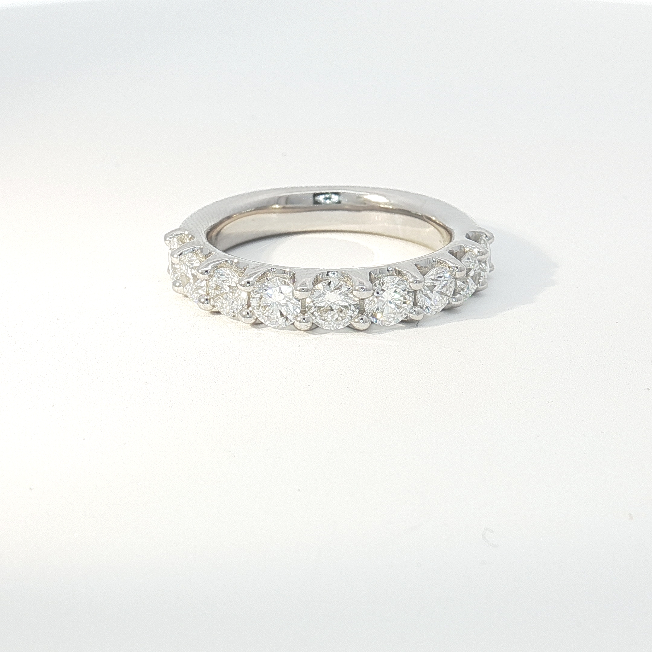 14K White Gold Anniversary Band With 1.50ct Round-cut Lab-Grown Diamonds, Size 7