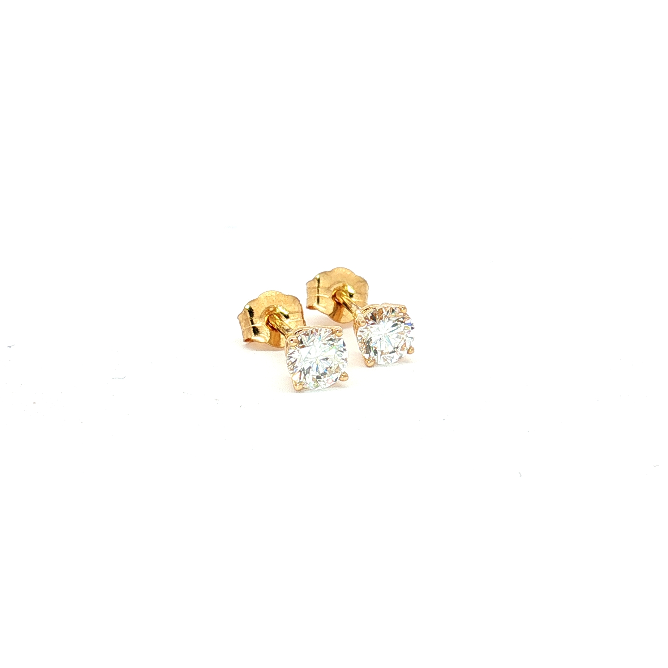 14k Yellow Gold 0.51ct Lab-Grown Diamond Studs, ( Size 4mm )