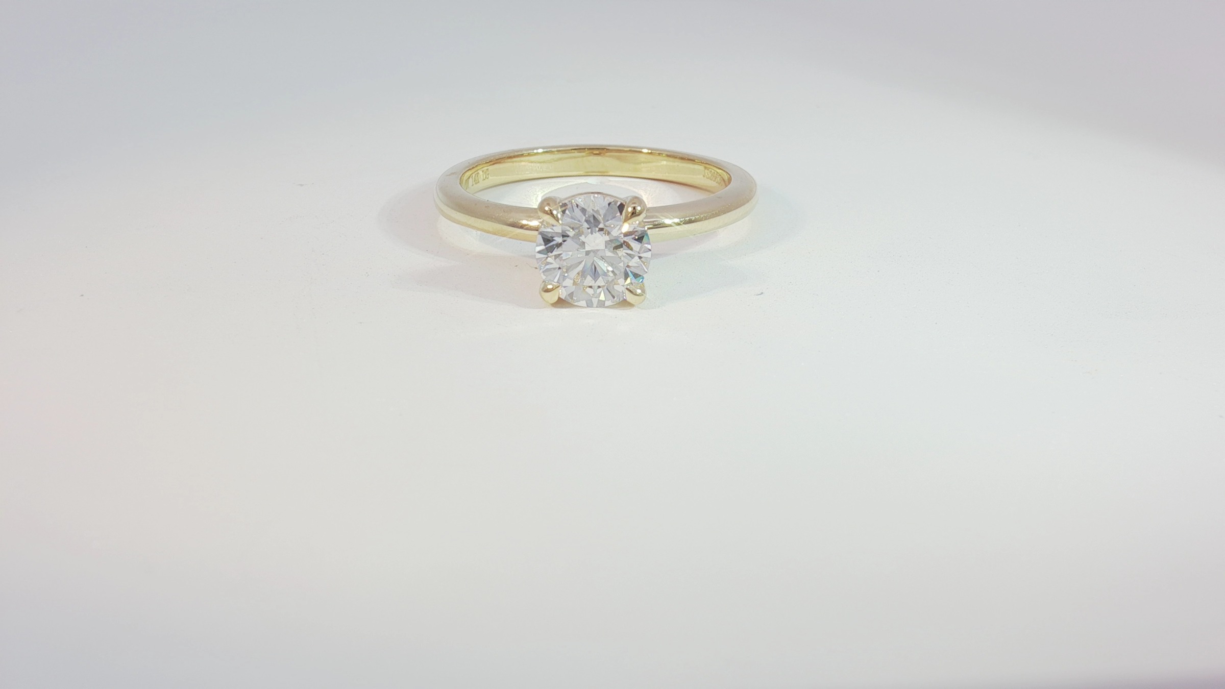 14k y/g LGD Round Solitare Engagement Ring 1.10 CTW Size 7