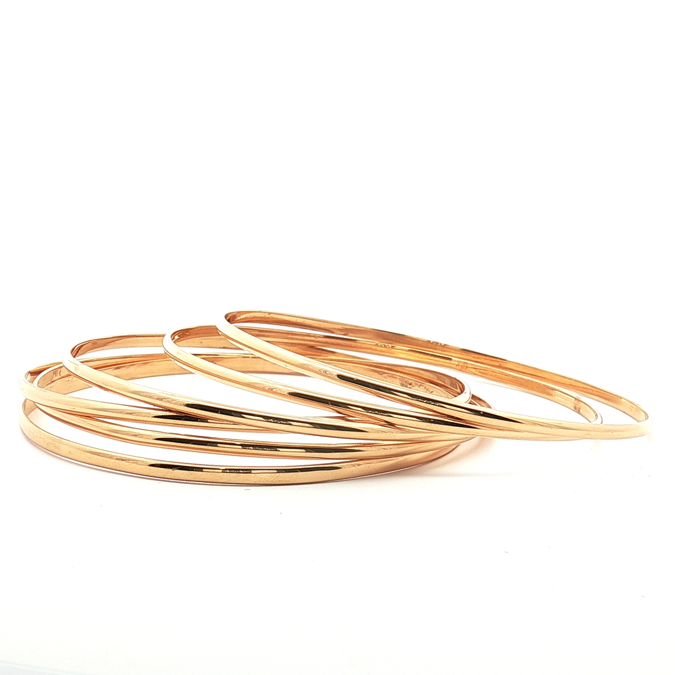 18K Yellow Gold Semanario – Bangle Set of 6, Size Medium (57–58 mm Inner Diameter)
