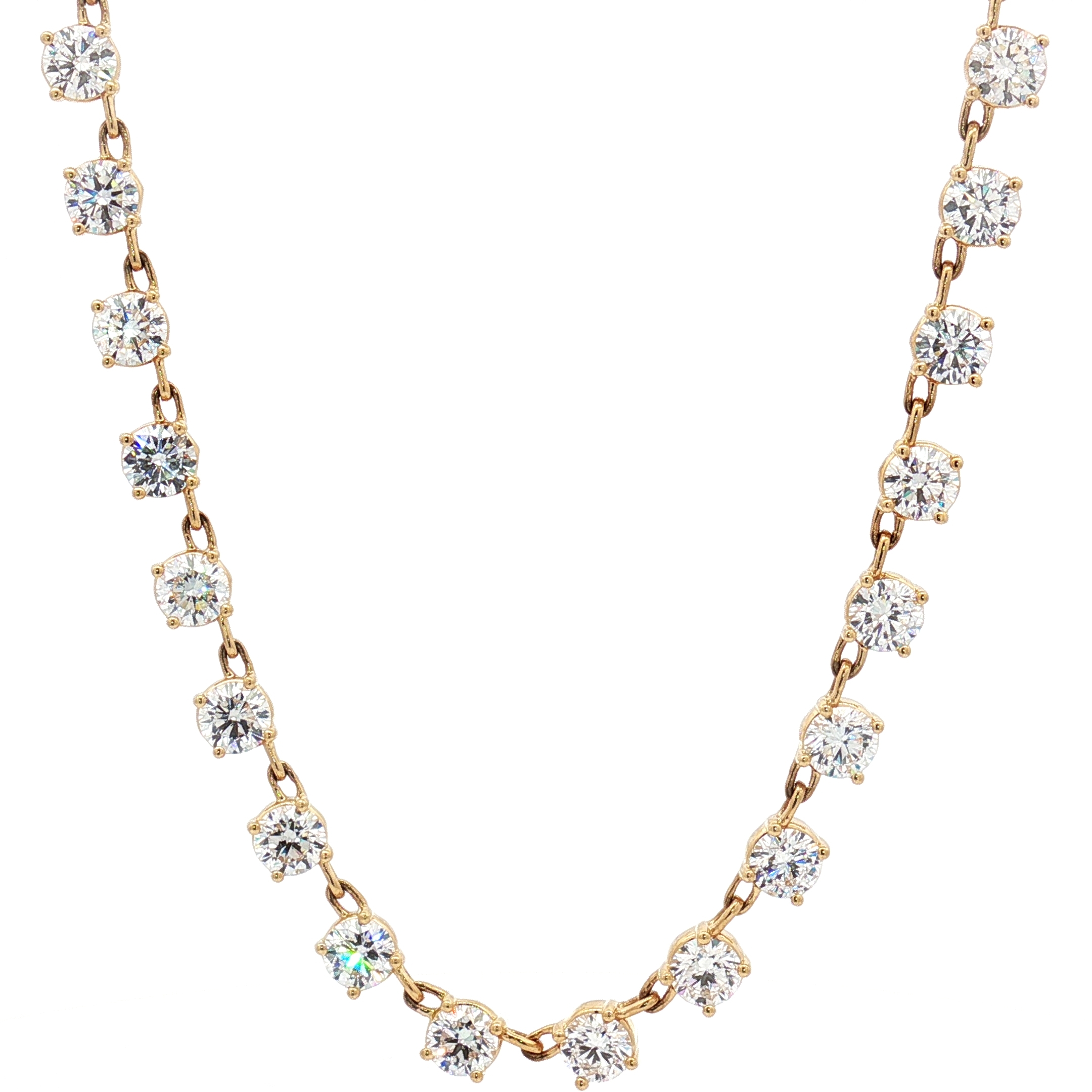 IDD 14K Yellow Gold Necklace Lab-Grown Diamonds, 20 1/6 CTW, Size 18.5'' (Adjustable) 