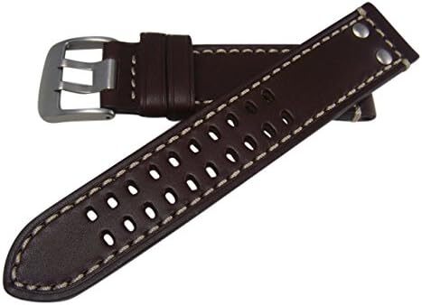 Luminox Hadley-Roma MS915 Brown Style Leather Replacement Watch Band Strap, 22mm-MS915BRN-22R