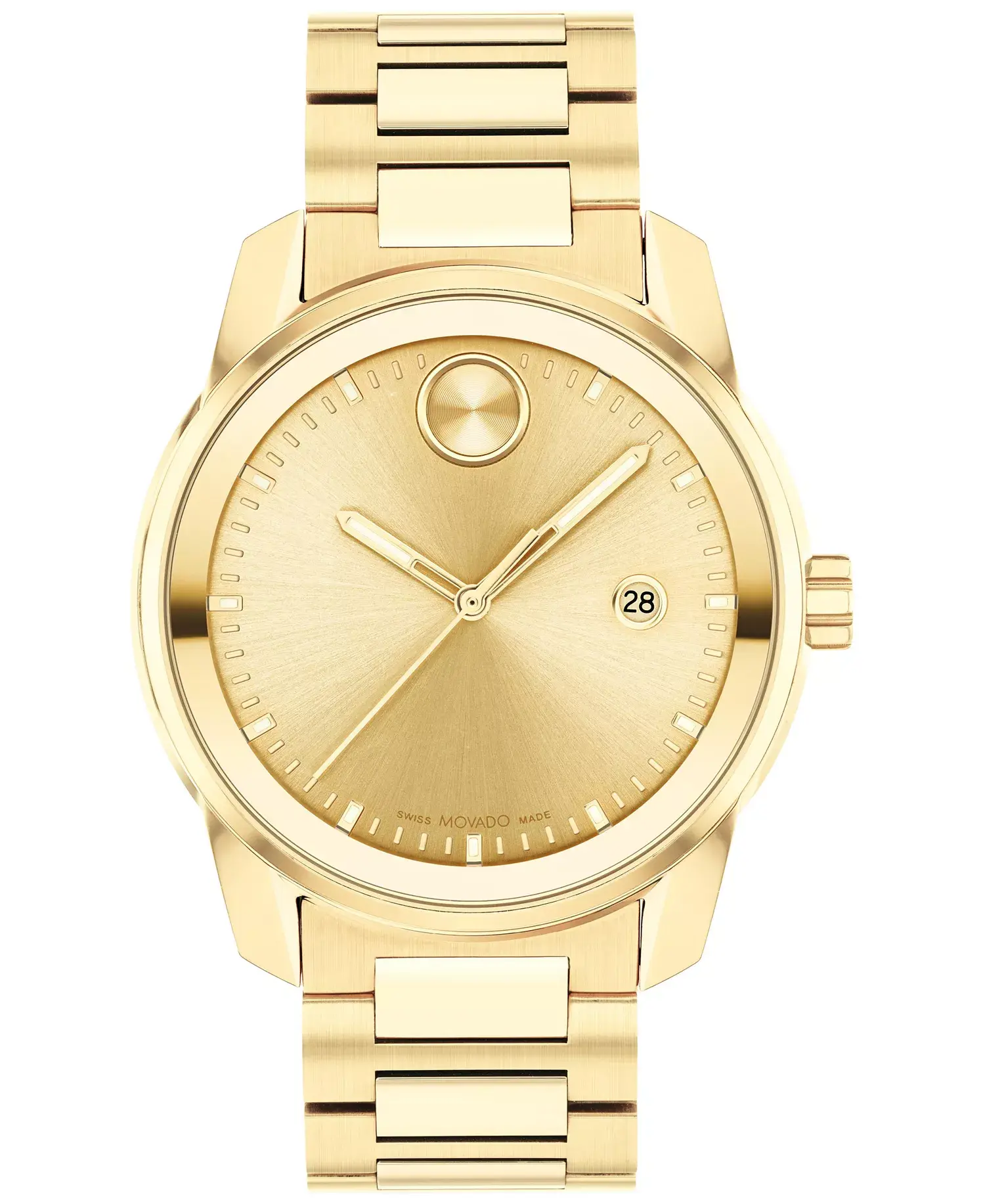 Movado Men's Swiss Bold Verso Gold Ion-Plated Steel Bracelet Watch 42mm- 3600861