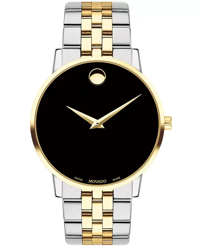 Movado Men's Swiss Museum Classic Two-Tone PVD Stainless Steel Bracelet Watch 40mm- 0607200