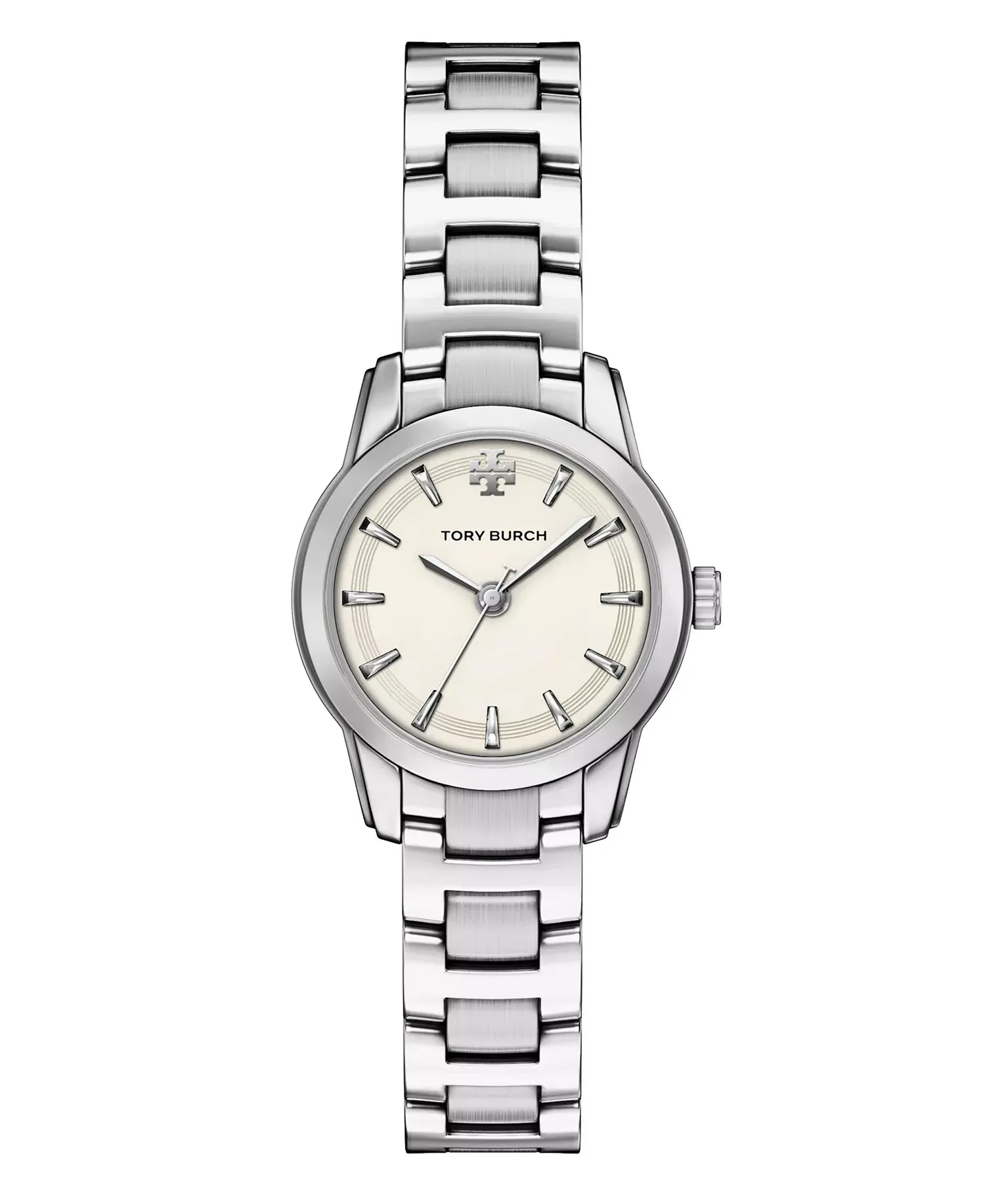   Tory Burch Women's The Miller Round Small Quartz Three-Hand Silver Stainless Steel Watch, 28mm