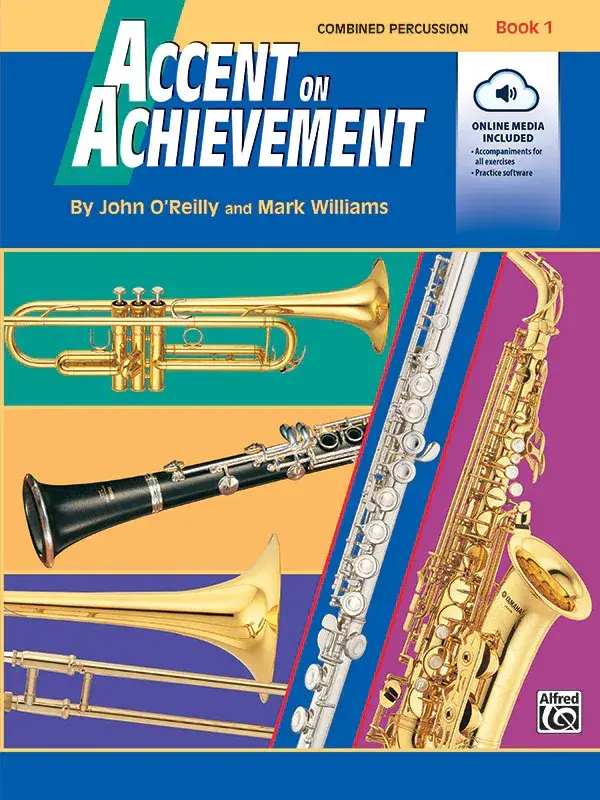 Accent on Achievement, Book 1: Combined Percussion---S.D., B.D., Access. & Mallet Percussion