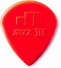 Dunlop 47P3N Nylon Jazz III Guitar Picks Red Point Tip 6-pack
