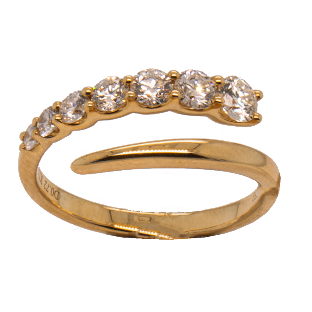14K Y 0.72ct tw diamond by-pass ring, size 6.5