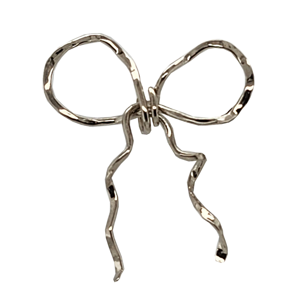 14k W 20 gauge Bow pendant made by Carol Kessler for JBG Legacy