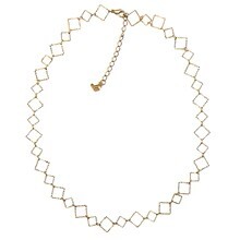 16.5 - 19 adjustable 18K gold plated diamond cut squares with lobster clasp necklace made bi Sai Brazil 