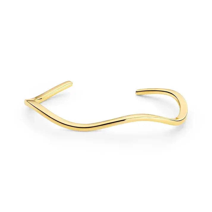 18K Gold Plated Sterling Silver Ellera Waves Pianura bangle made by Sif Jakobs 