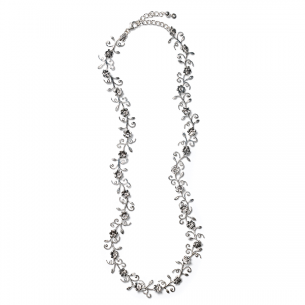 18-20 adjustable Sterling Silver floral and vine garden gate necklace made by Southern Gates.