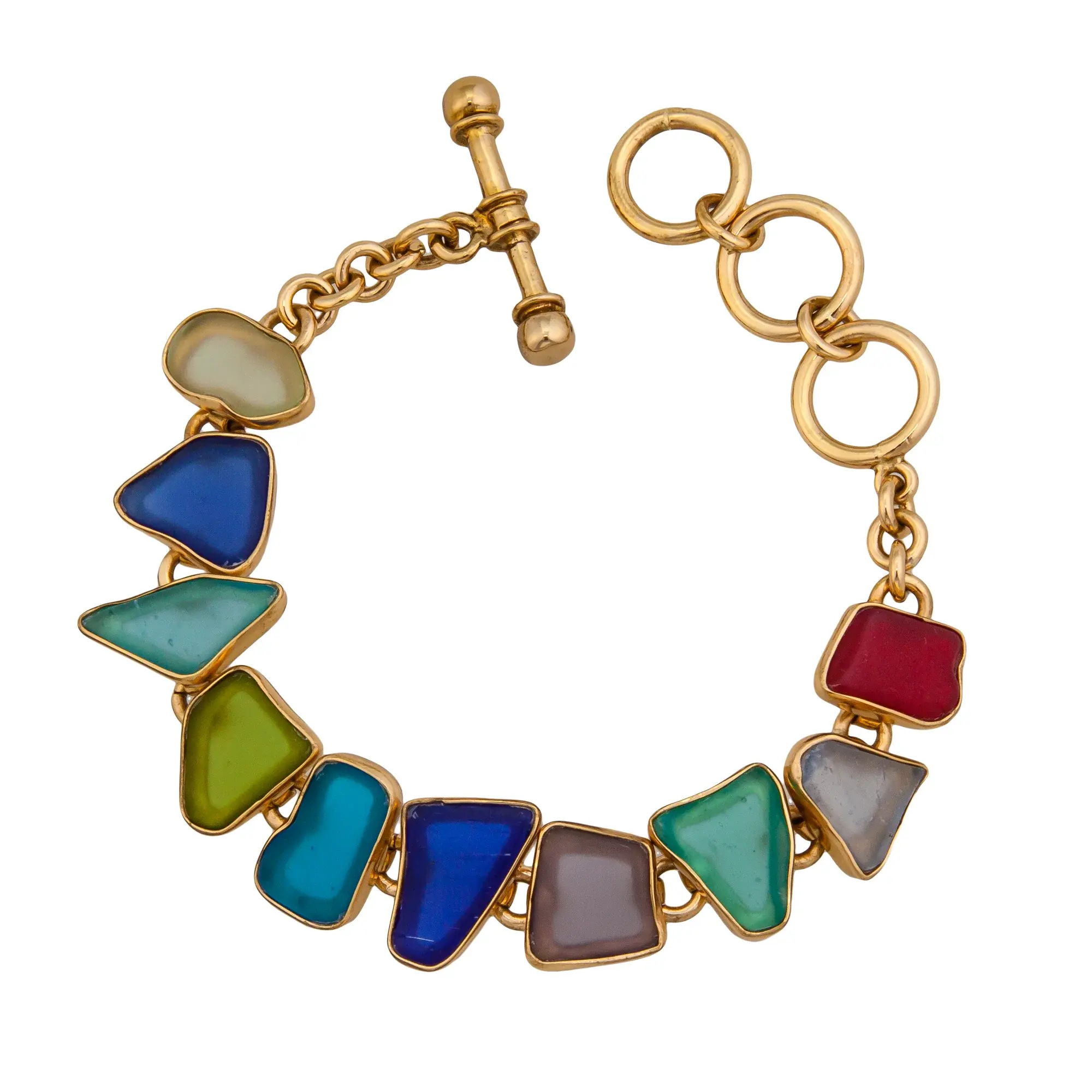 Alchemia Multi Color Recycled Glass Bracelet made by Charles Albert 