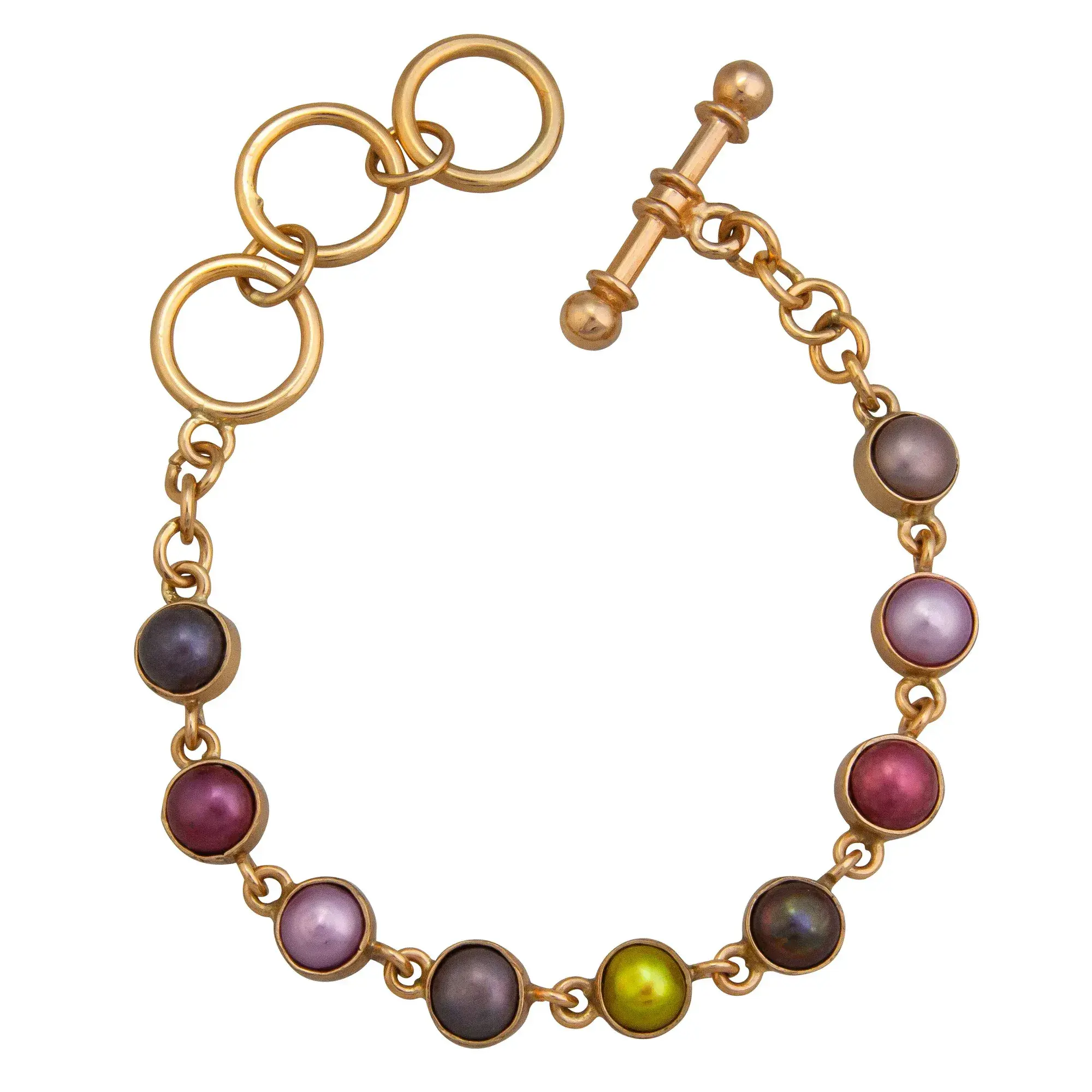 Alchemia Multi Colored Pearl 6.750 to 8 adjustable Bracelet made by Charles Albert