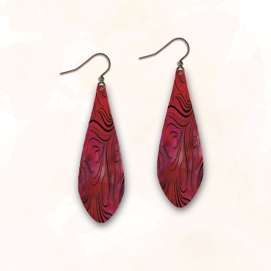 Stainless Steel and hypoallergenic copper 1/2 x 1 1/2  giclee printed abstract design by Illustrated Light.