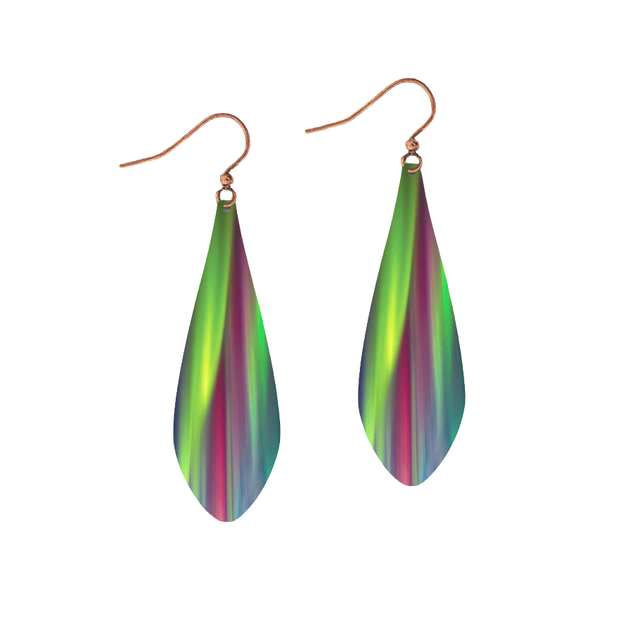 Stainless Steel and hypoallergenic copper giclee printed Northern Lights design by Illustrated Light.