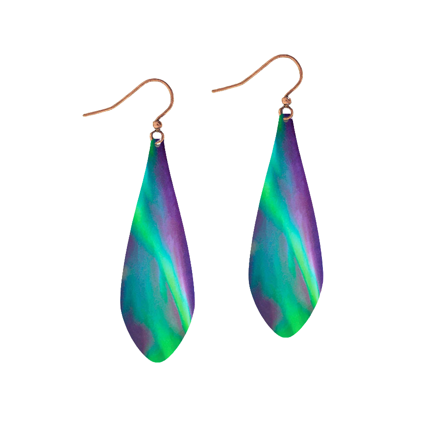 Stainless Steel and hypoallergenic copper giclee printed Northern Lights design by Illustrated Light.