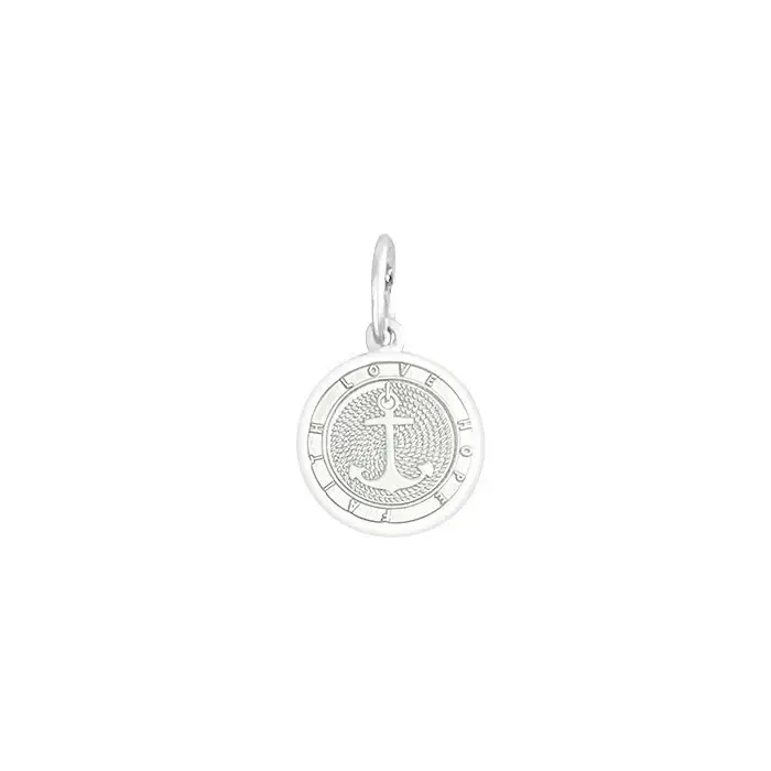 Sterling Silver 15mm mini LOLA Anchor dont give up the ship pendant.