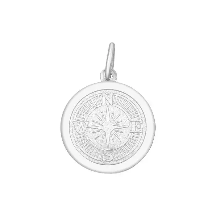 Sterling Silver 27mm medium Compass Rose follow the direction of your heart pendant by LOLA. 