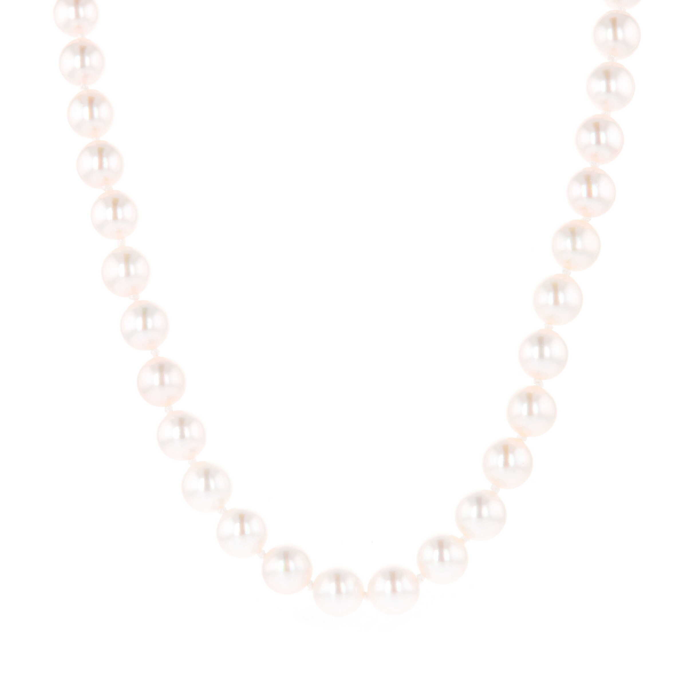 14k Yellow Gold 6.5-7 mm Akoya Pearl Strand 18 Inch Necklace 