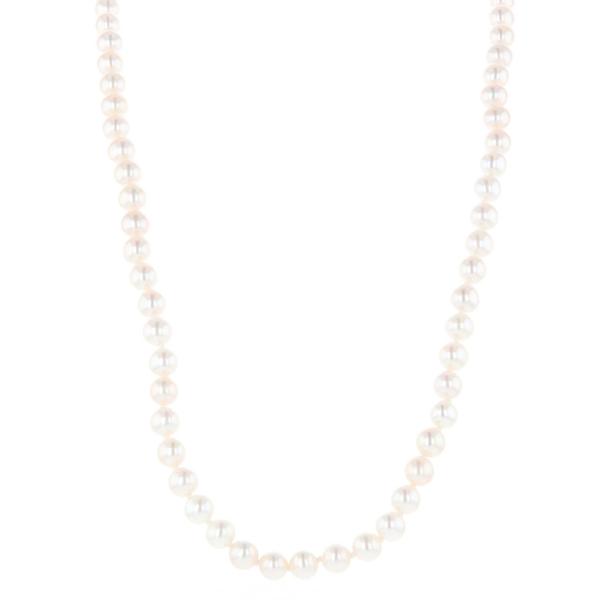 5.5-6 mm Freshwater Pearl 18 Inch Strand 14k Yellow Gold Filigree Clasp Necklace 