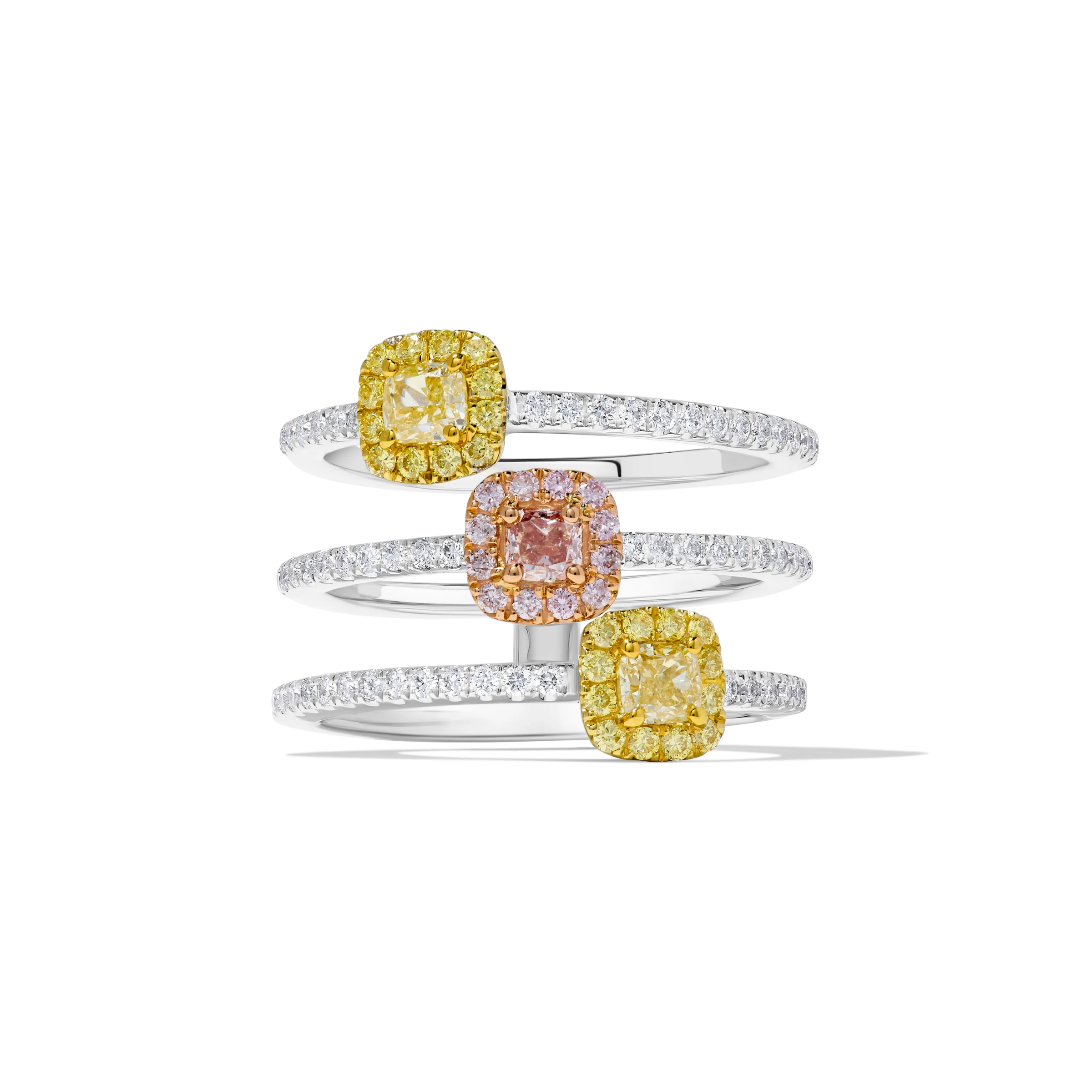 14KT Tri Color Cocktail Ring DIA 1.32CT 