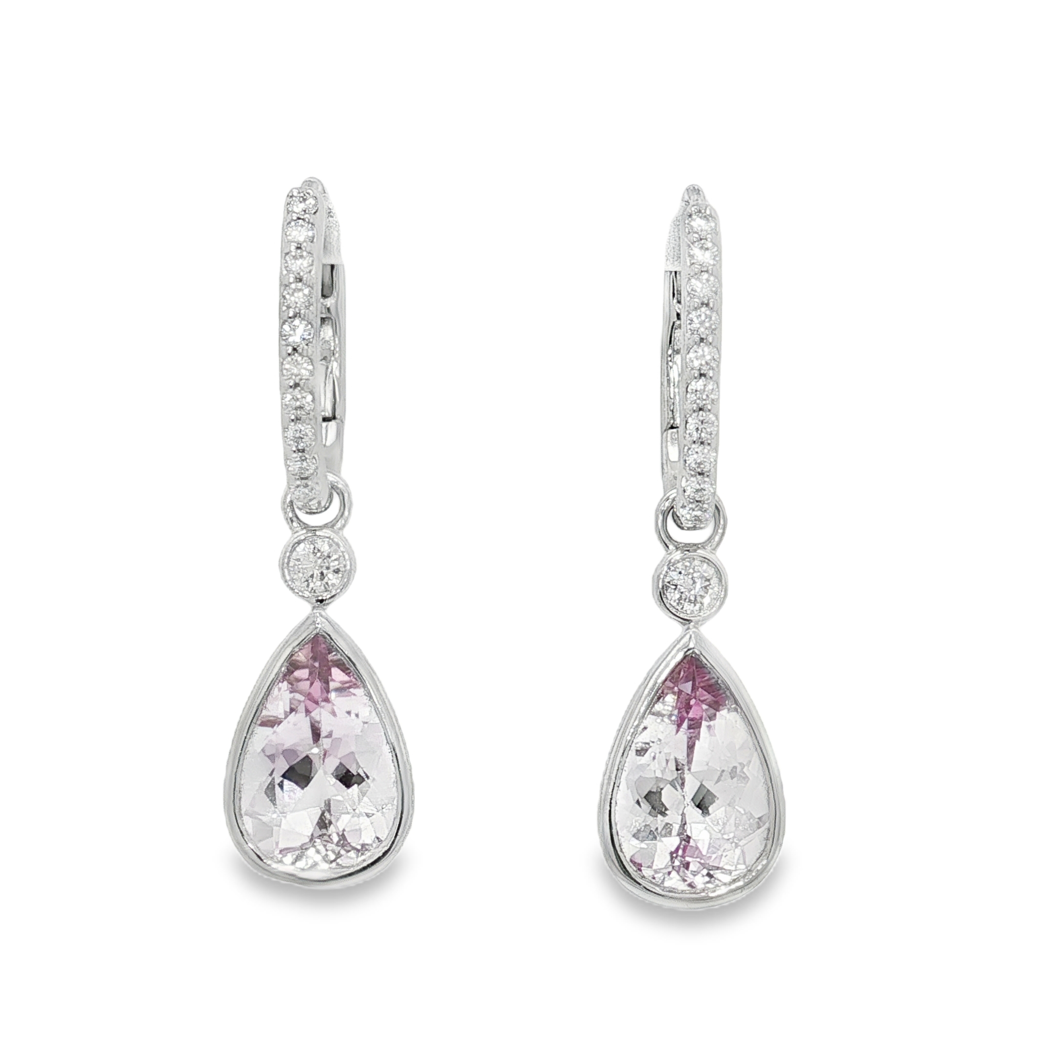 14KW Drop Multi Style Earrings Precious Topaz Pear Shape 5.73CT DIA 0.30CT