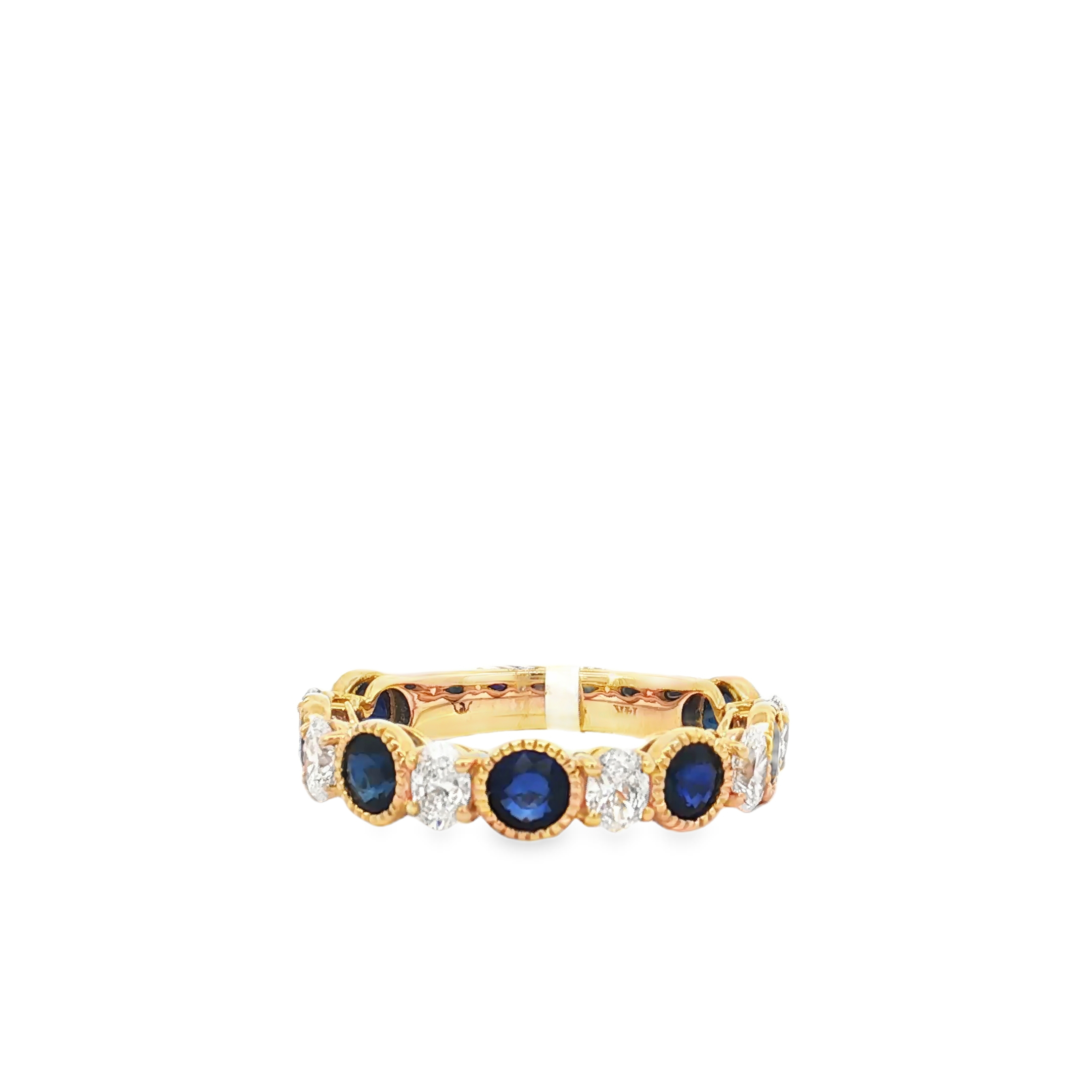 14KY Sapphire And Diamonds Band BR Blue Sapphire 1.50CT OV DIA 0.75CT
