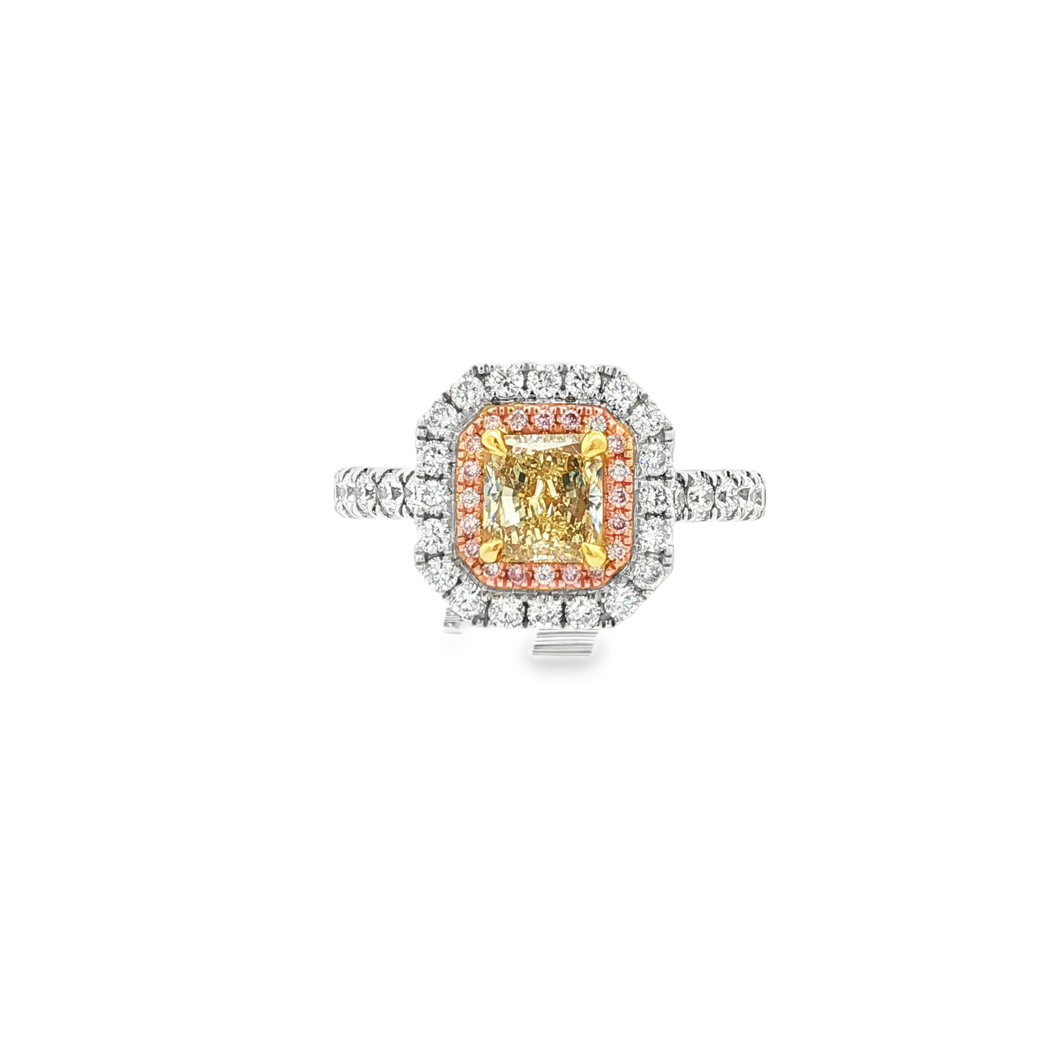 18KRW Engagement Ring Y.DIA 0.93CT W.DIA 0.68CT GIA FBY VS1
