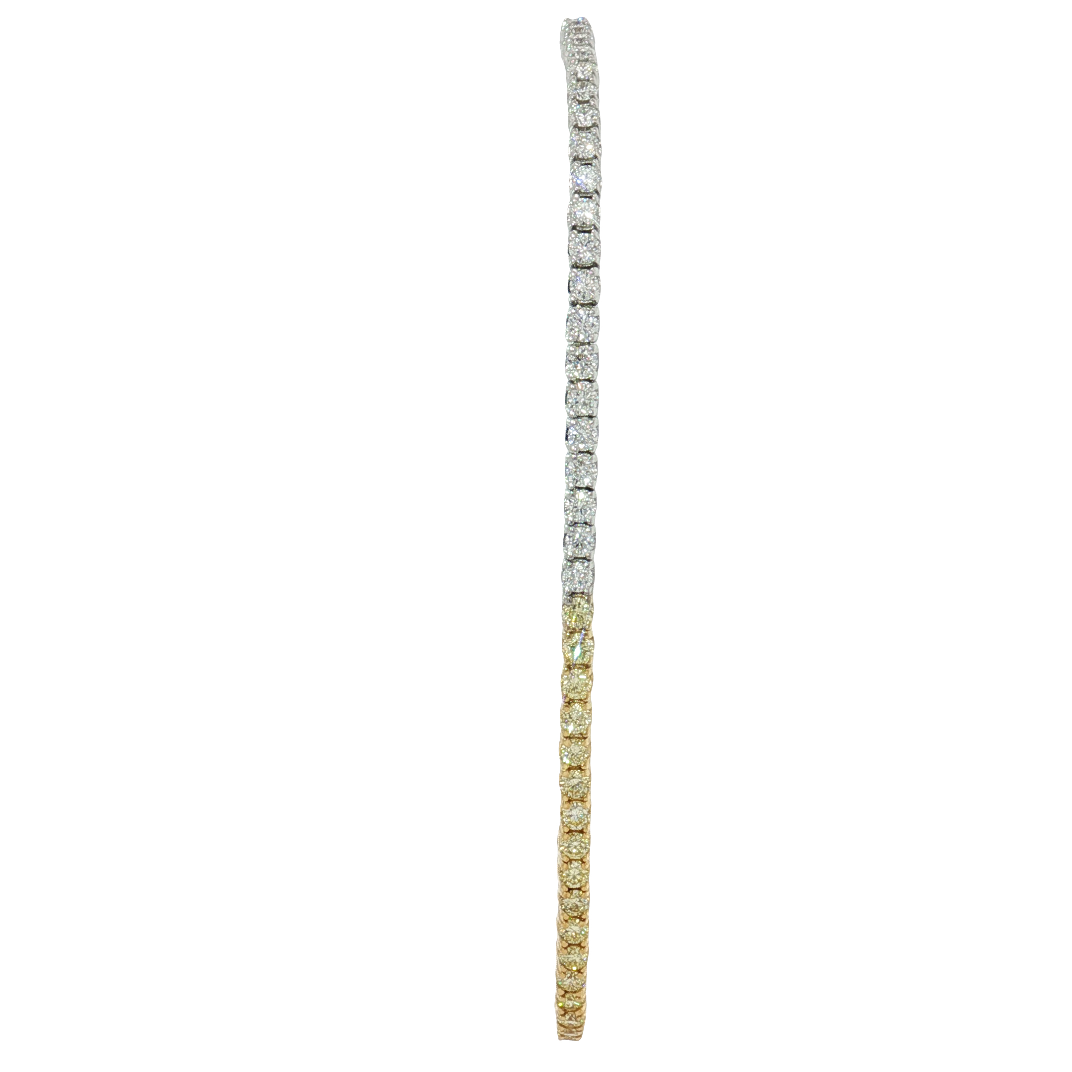 18KYW Yellow and White Tennis Bracelet Y.DIA 1.18CT W.DIA 1.12CT