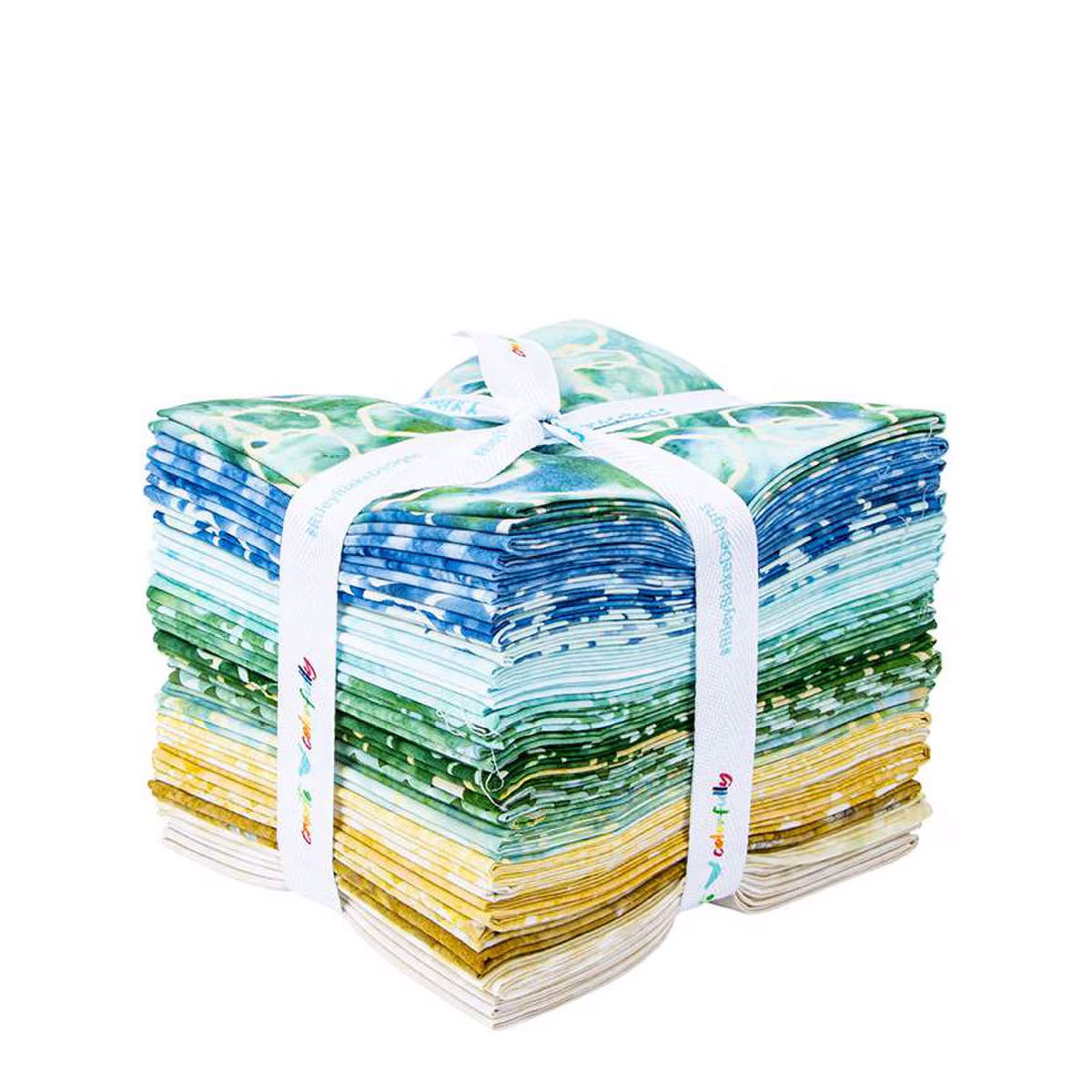 Expressions Batiks Watercolor Daisies Fat Quarter Bundle, 24 Pcs.