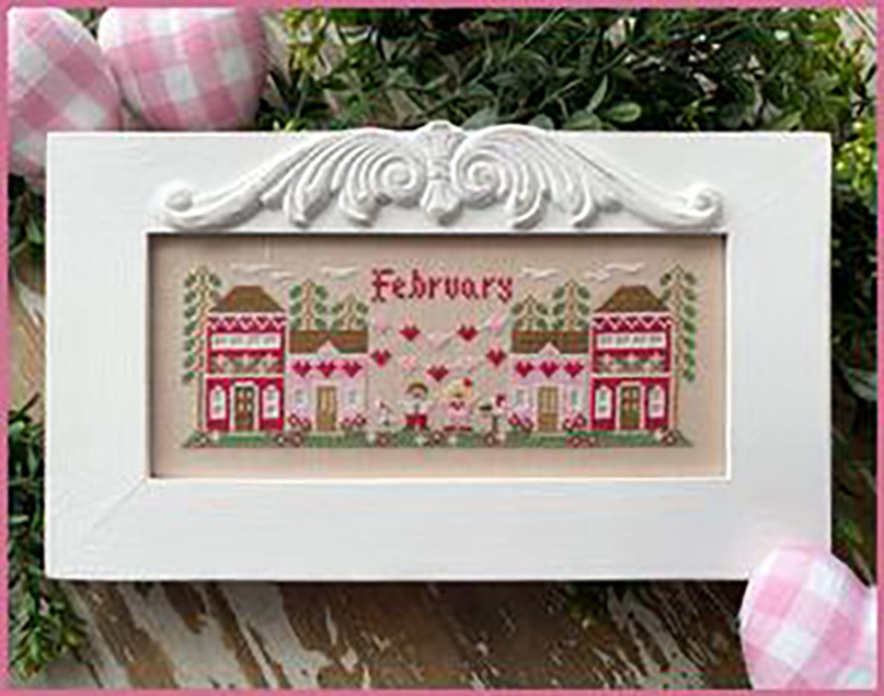 February Cottage Cross Stitch Pattern: Valentine Heart Design