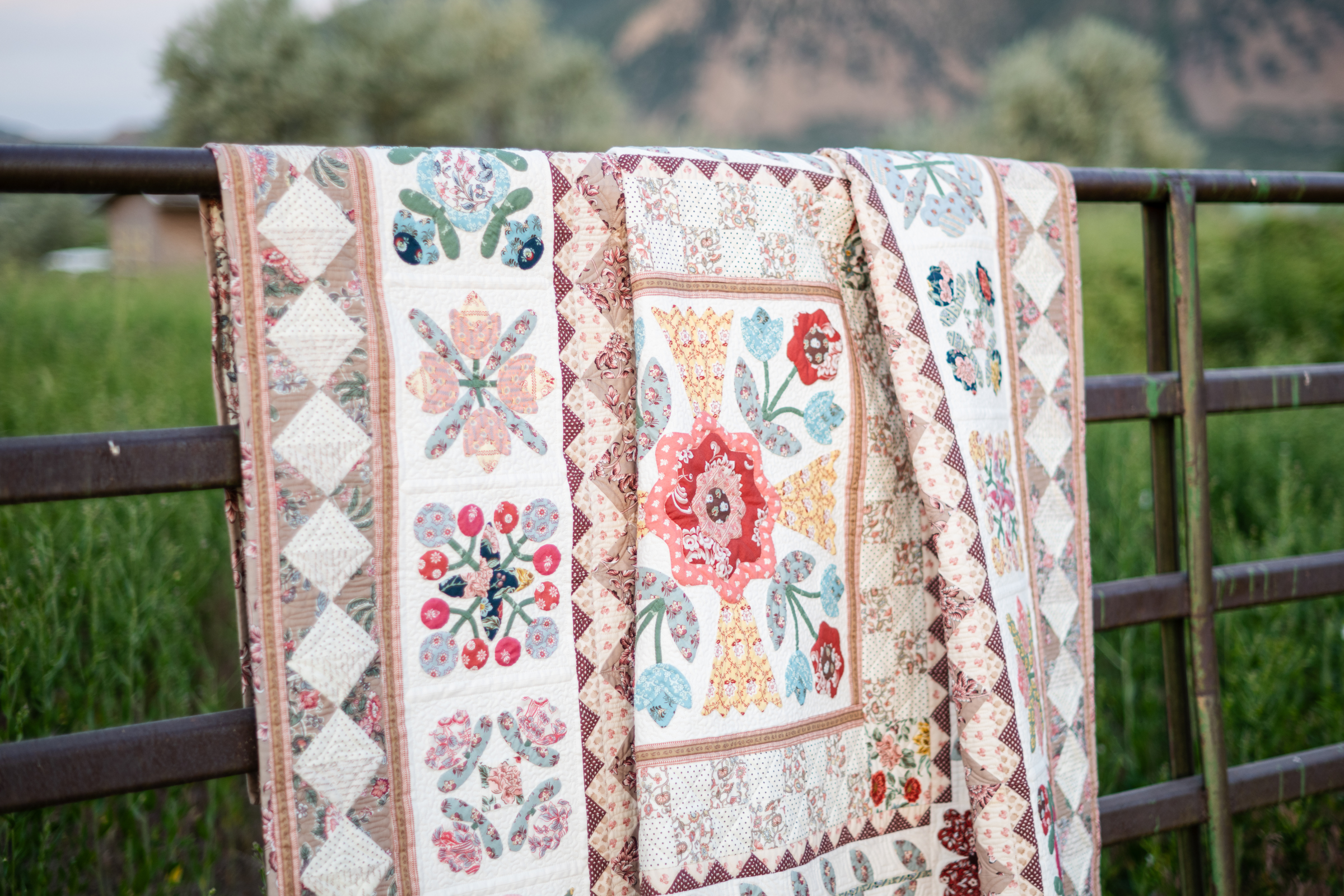 Jane Austen 250th Anniversary BOM Quilt Kit Fabric with Shapes and 10 inch Interfacing
